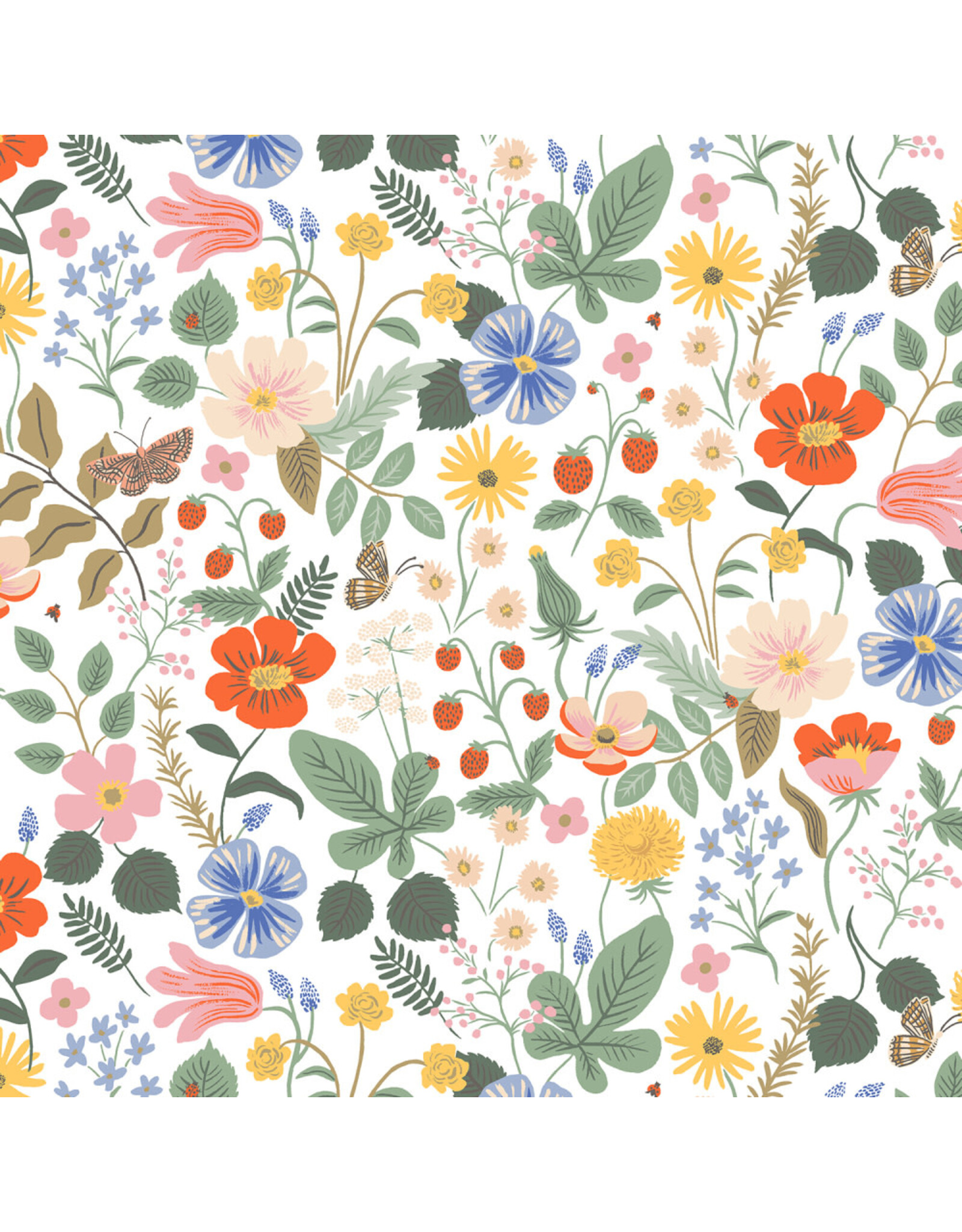 Rifle Paper Co. Strawberry Fields, Strawberry Fields in Ivory, Fabric Half-Yards