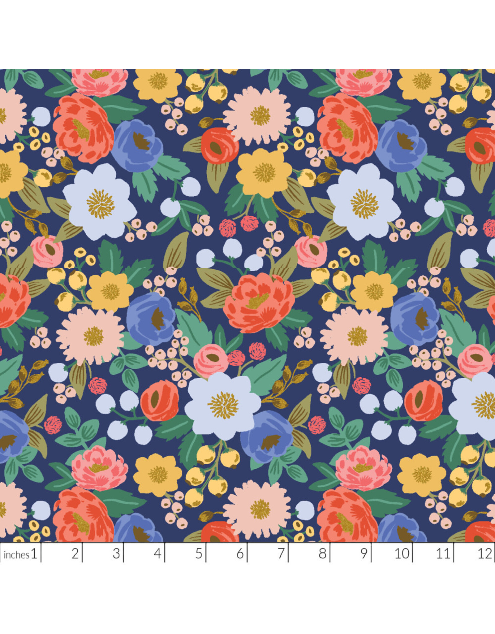 PD's Rifle Paper Co Collection Vintage Garden, Vintage Blossom in Blue, Dinner Napkin