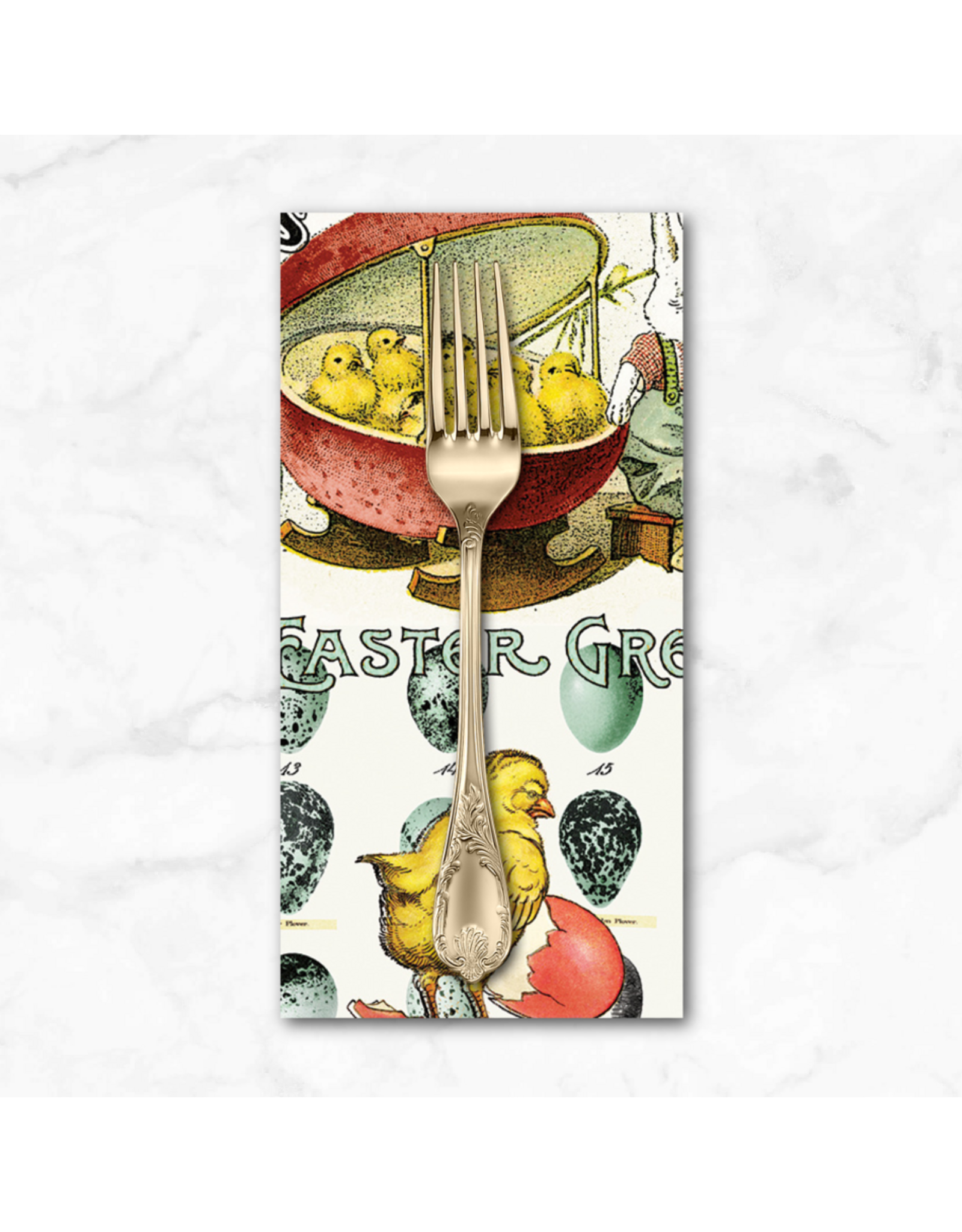 PD's J Wecker Frisch Collection Egg Hunt, Easter Egg Collage in Multi, Dinner Napkin