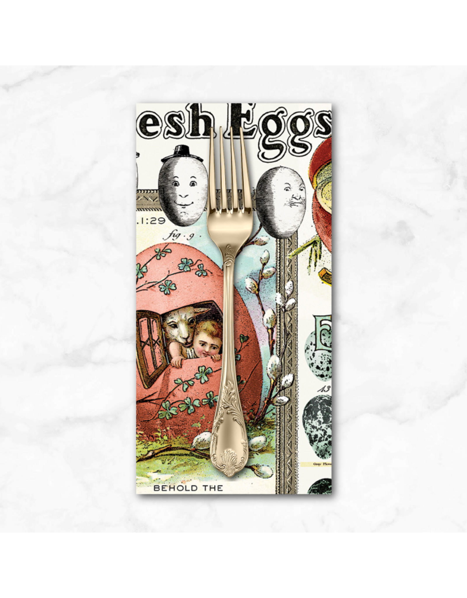 PD's J Wecker Frisch Collection Egg Hunt, Easter Egg Collage in Multi, Dinner Napkin