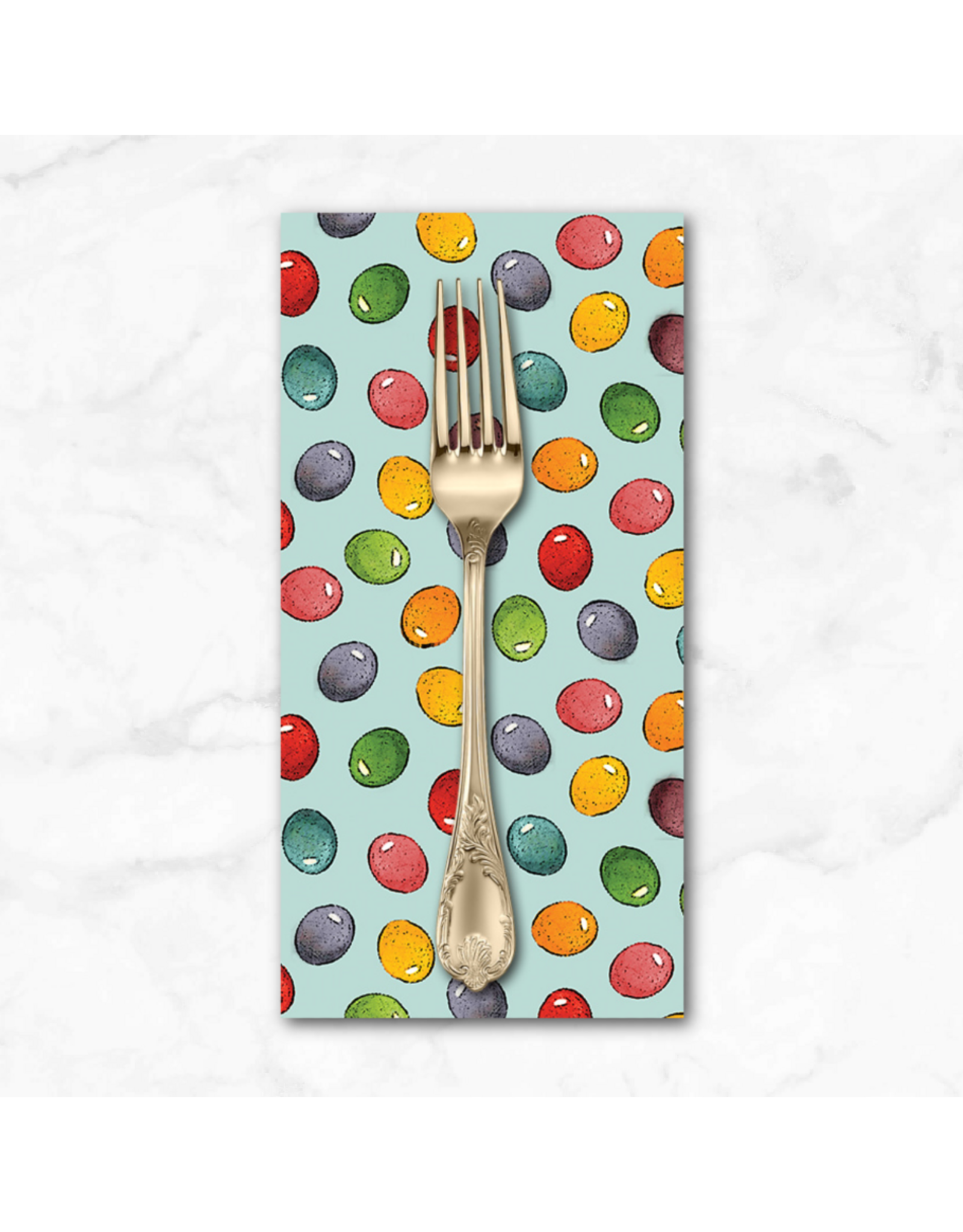 PD's J Wecker Frisch Collection Egg Hunt, Jelly Beans in Aqua, Dinner Napkin