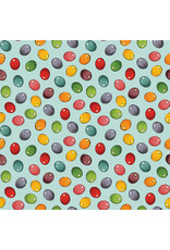 J. Wecker Frisch Egg Hunt, Jelly Beans in Aqua, Fabric Half-Yards