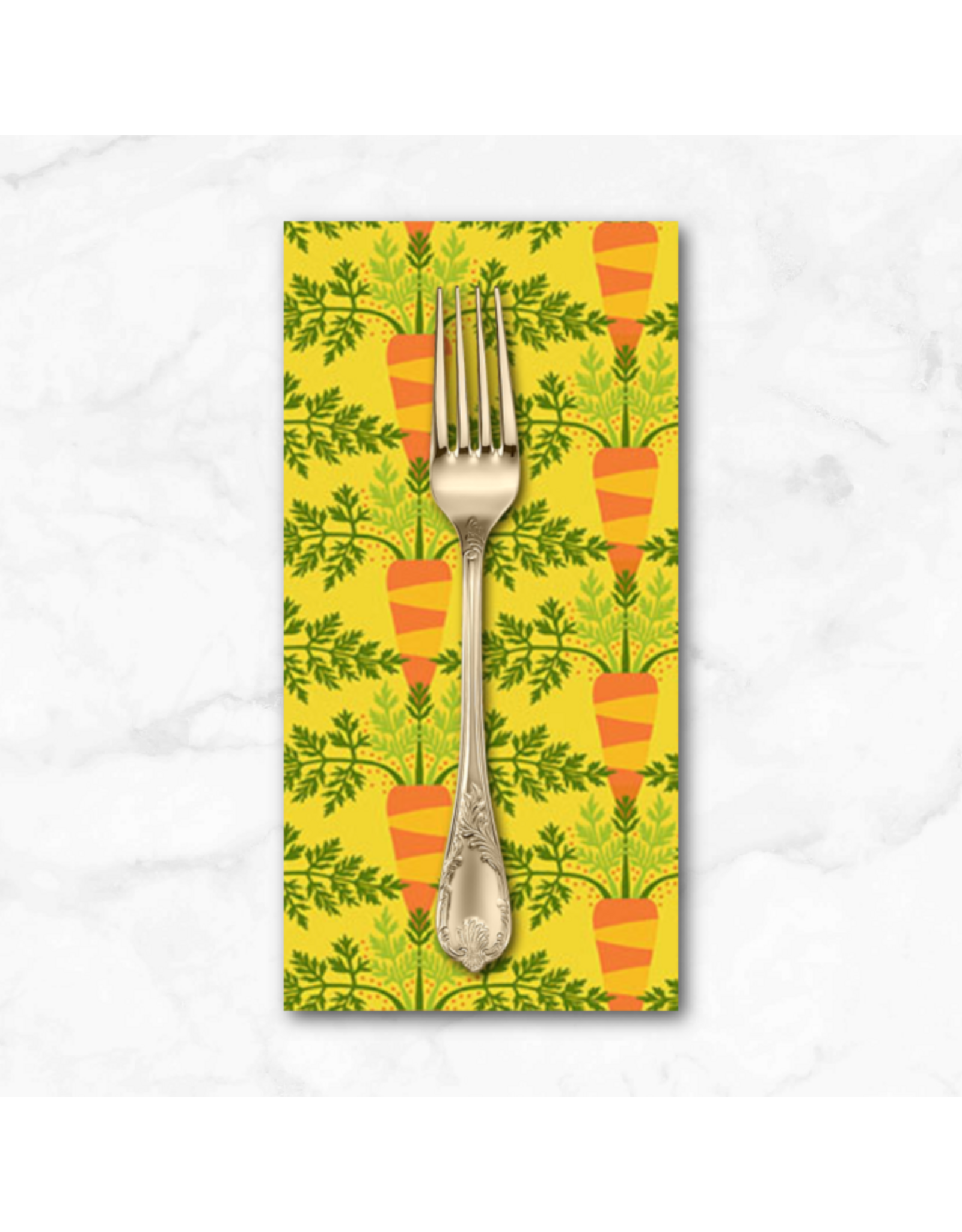 PD's Jane Sassaman Collection Vegetable Patch, Small Carrot in Yellow, Dinner Napkin