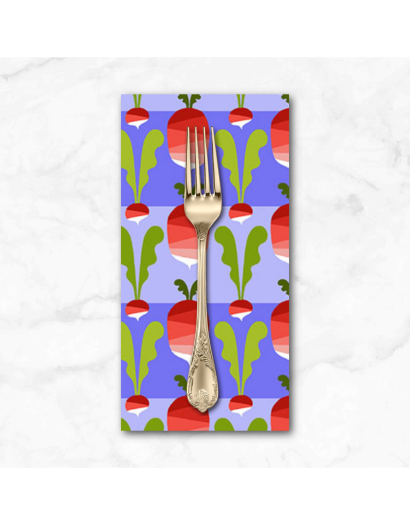 PD's Jane Sassaman Collection Vegetable Patch, Radish in Red, Dinner Napkin