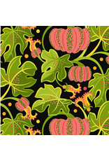 Jane Sassaman Vegetable Patch,  Pumpkin in Pink, Fabric Half-Yards