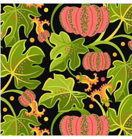 Jane Sassaman Vegetable Patch,  Pumpkin in Pink, Fabric Half-Yards