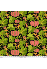 Jane Sassaman Vegetable Patch,  Pumpkin in Pink, Fabric Half-Yards