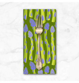 PD's Jane Sassaman Collection Vegetable Patch, Asparagus in Green, Dinner Napkin