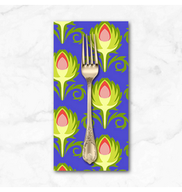 PD's Jane Sassaman Collection Vegetable Patch, Artichoke in Blue, Dinner Napkin