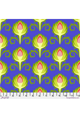 Jane Sassaman Vegetable Patch,  Artichoke in Blue, Fabric Half-Yards