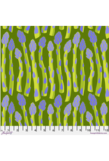 Jane Sassaman Vegetable Patch,  Asparagus in Green, Fabric Half-Yards
