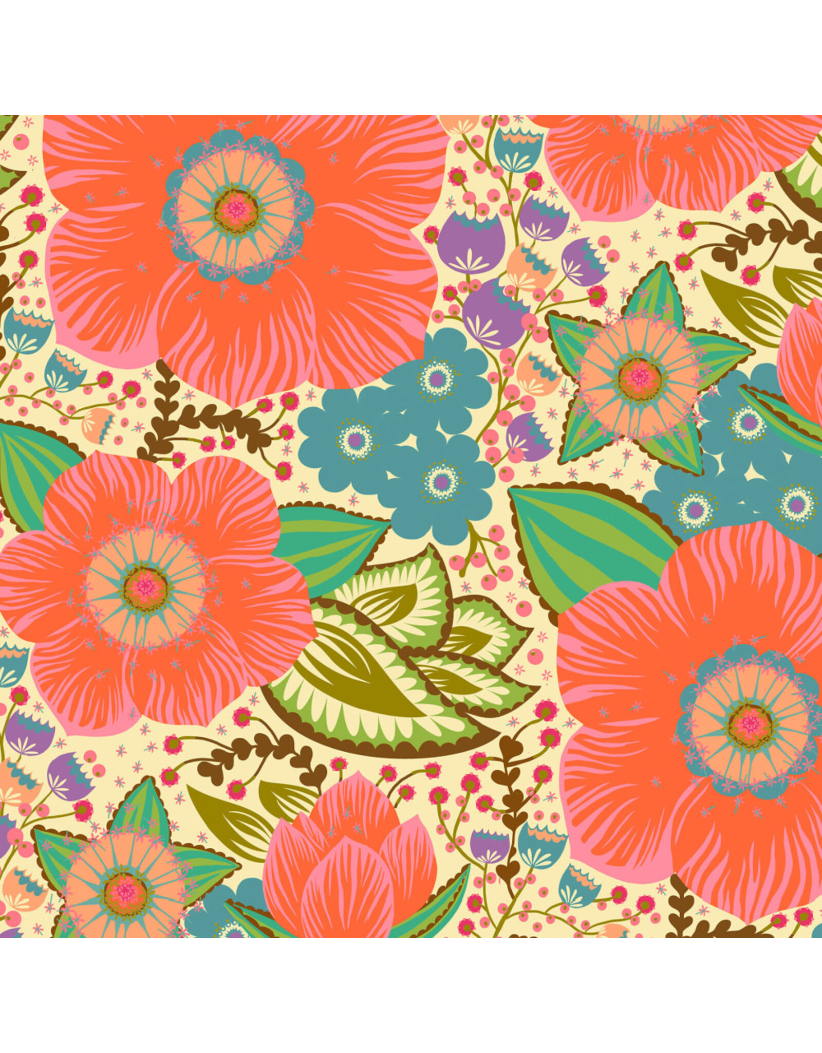 Anna Maria Overdressed, Honorable in Coral, Fabric Half-Yards