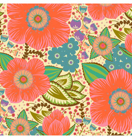 Anna Maria Overdressed, Honorable in Coral, Fabric Half-Yards