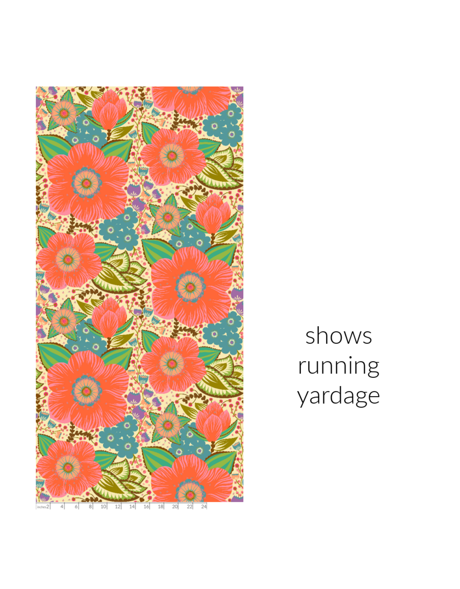 Anna Maria Overdressed, Honorable in Coral, Fabric Half-Yards