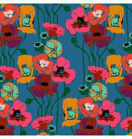 Anna Maria Overdressed, Pouring Poppies in Paint, Fabric Half-Yards