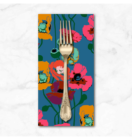 PD's Anna Maria Collection Overdressed, Pouring Poppies in Paint, Dinner Napkin