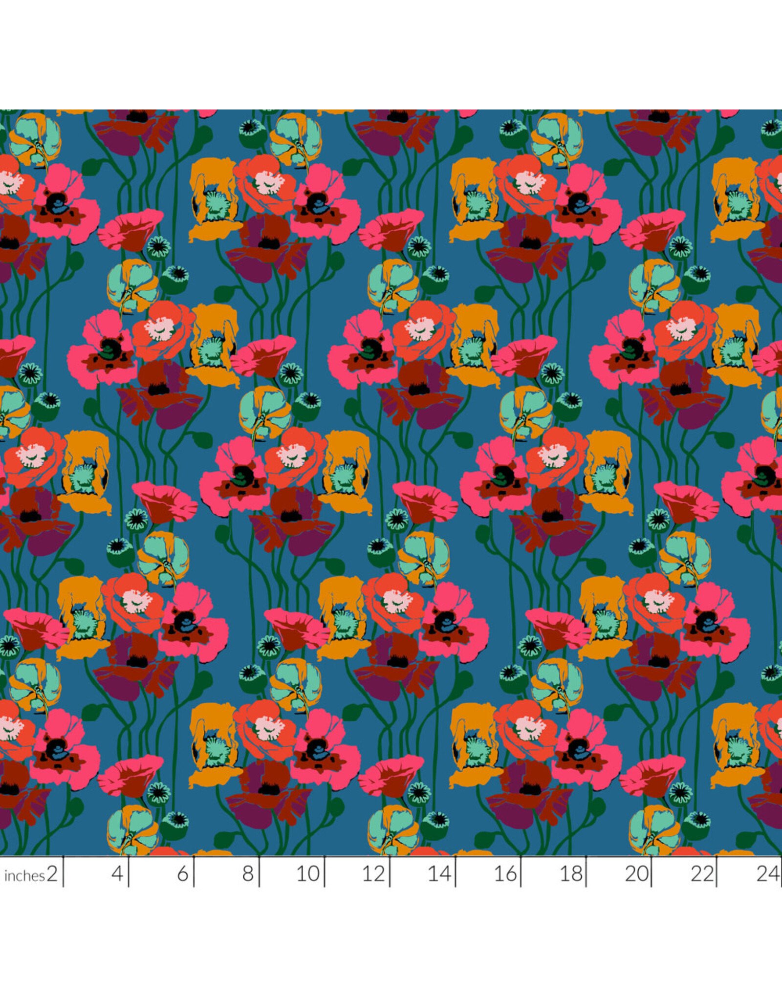 PD's Anna Maria Collection Overdressed, Pouring Poppies in Paint, Dinner Napkin