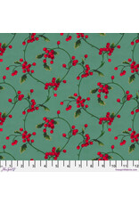 Martha Negley Holly Day, Scroll in Green, Fabric Half-Yards