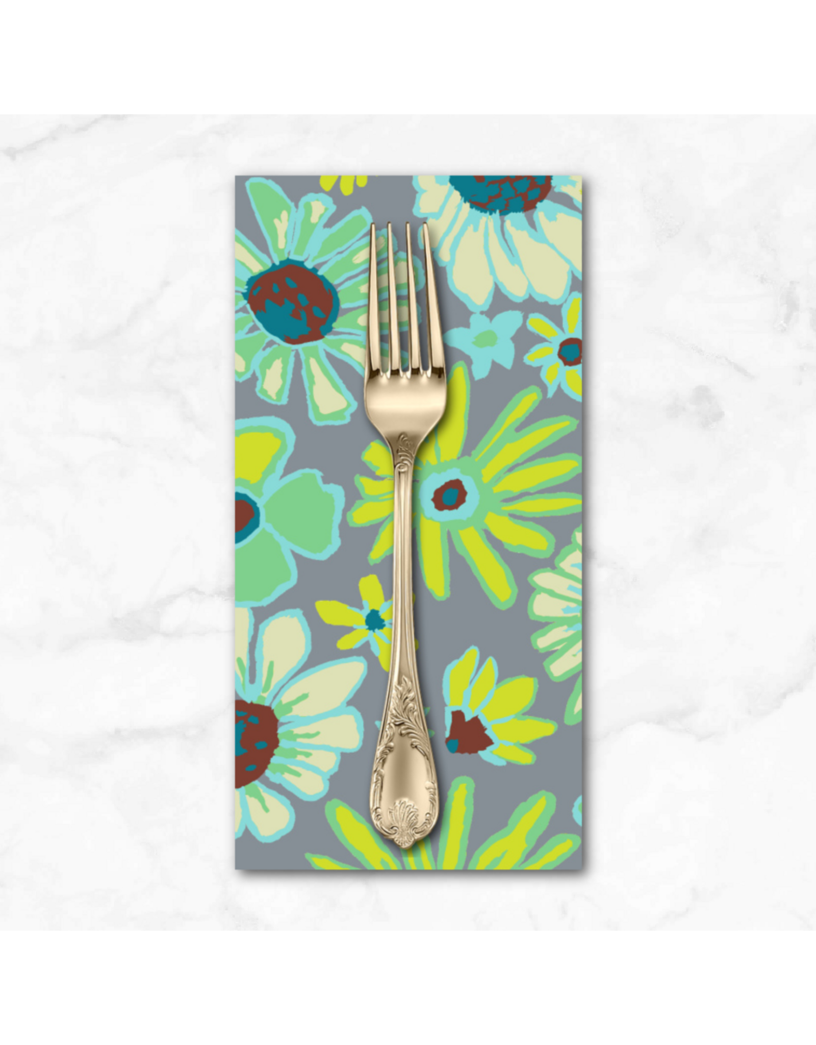 PD's Kaffe Fassett Collection Kaffe Collective, Bloomers in Grey, Dinner Napkin