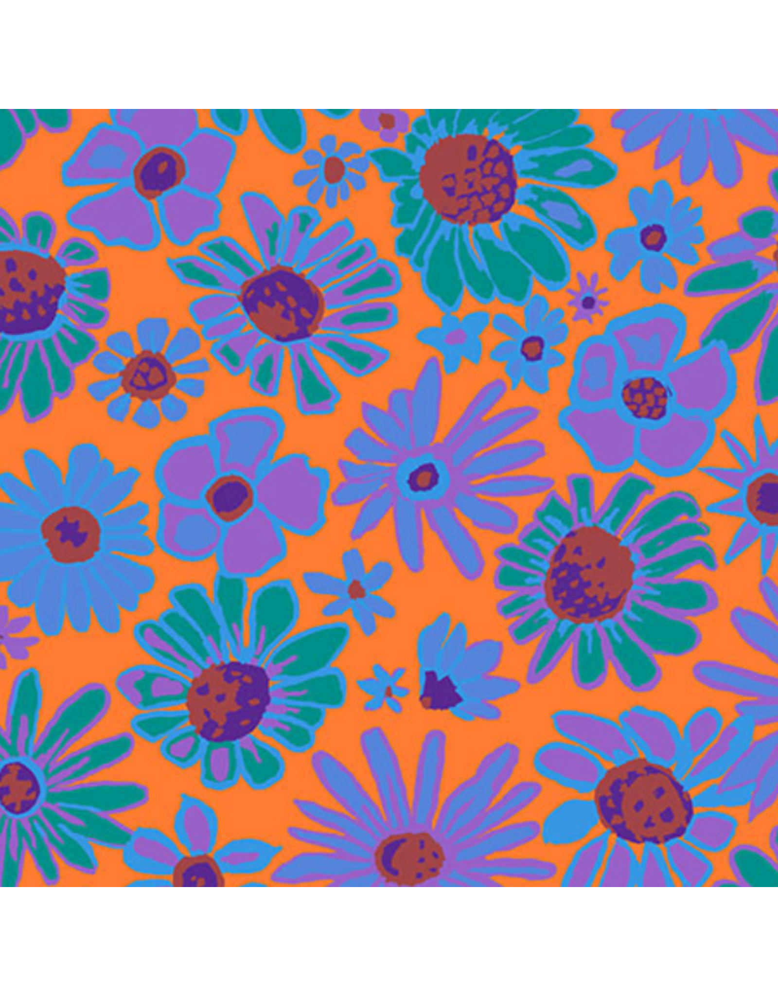 Kaffe Fassett Collective Kaffe Collective, Bloomers in Orange, Fabric Half-Yards