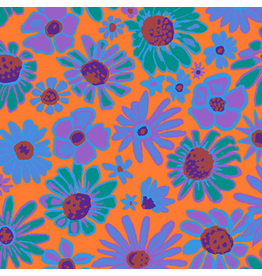 Kaffe Fassett Collective Kaffe Collective, Bloomers in Orange, Fabric Half-Yards