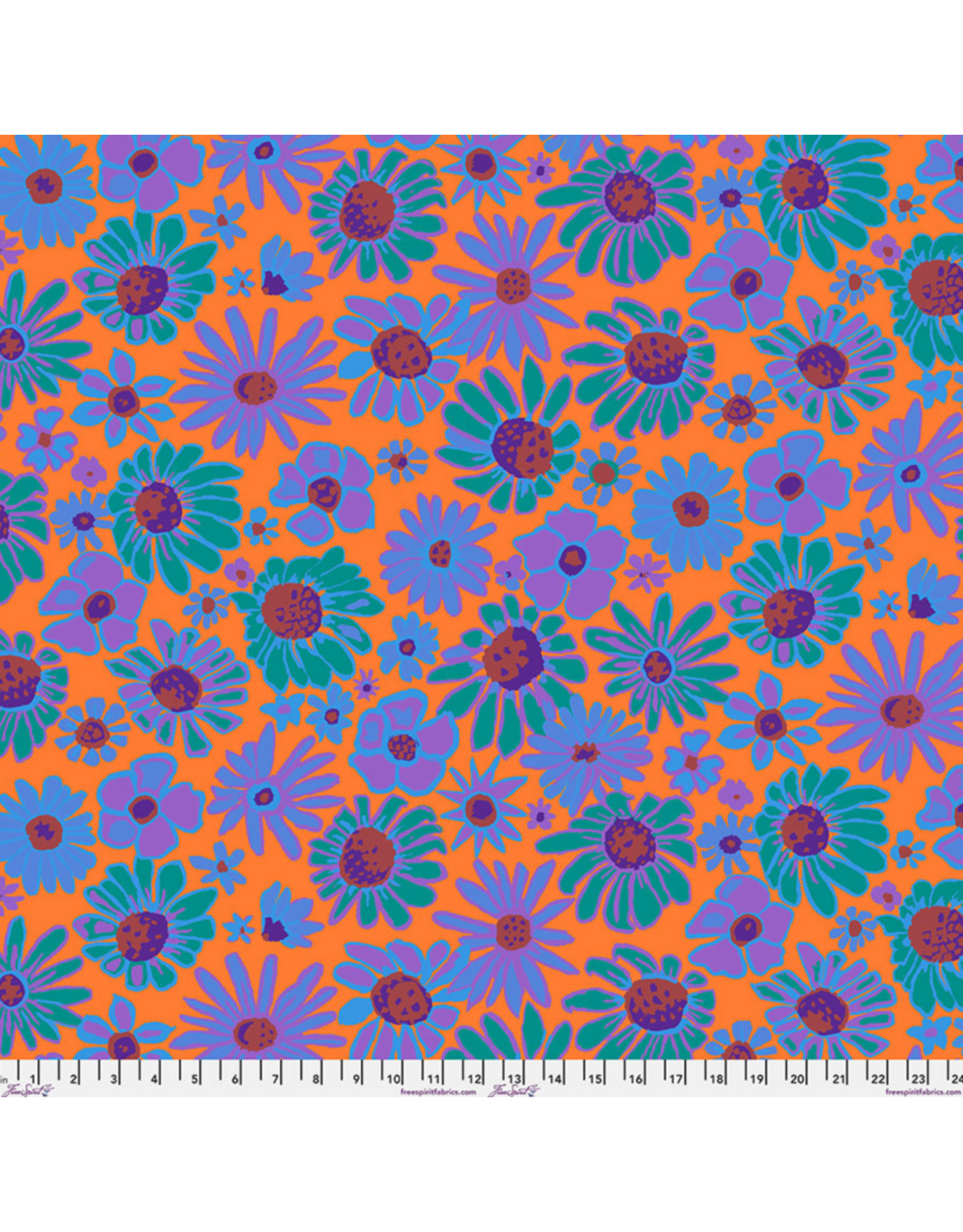 Kaffe Fassett Collective Kaffe Collective, Bloomers in Orange, Fabric Half-Yards