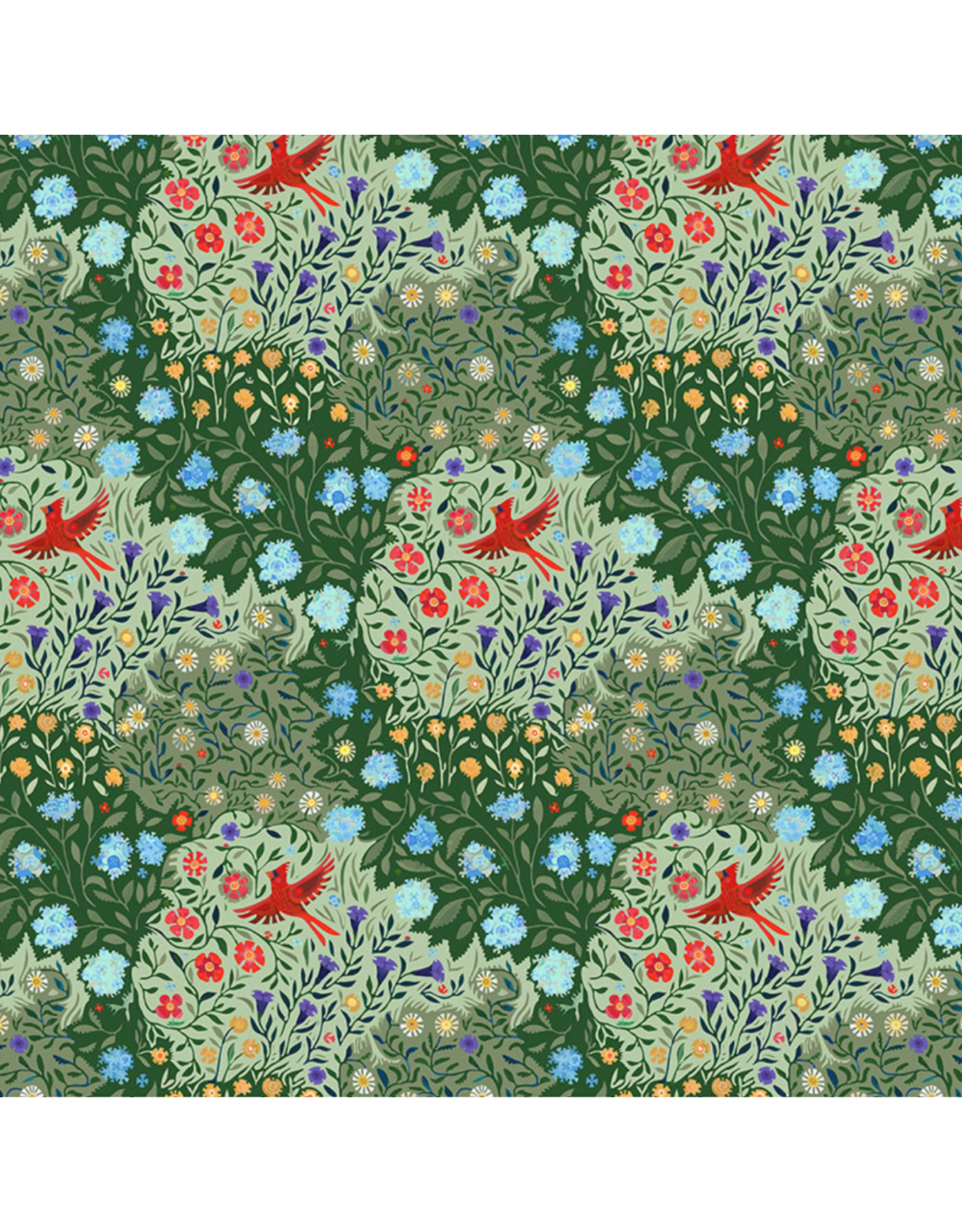 Free Spirit Backyard Wonder, Through the Garden in Green, Fabric Half-Yards