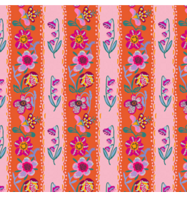 Nathalie Lété A Spring in Paris, Wallpaper in Tangerine, Fabric Half-Yards