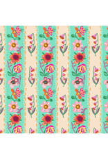 Nathalie Lété A Spring in Paris, Wallpaper in Aqua, Fabric Half-Yards