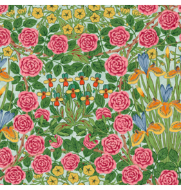 William Morris & Co. 108" Quilt Backs, Bedford Park Campanula in Seaglass, Fabric Half-Yards