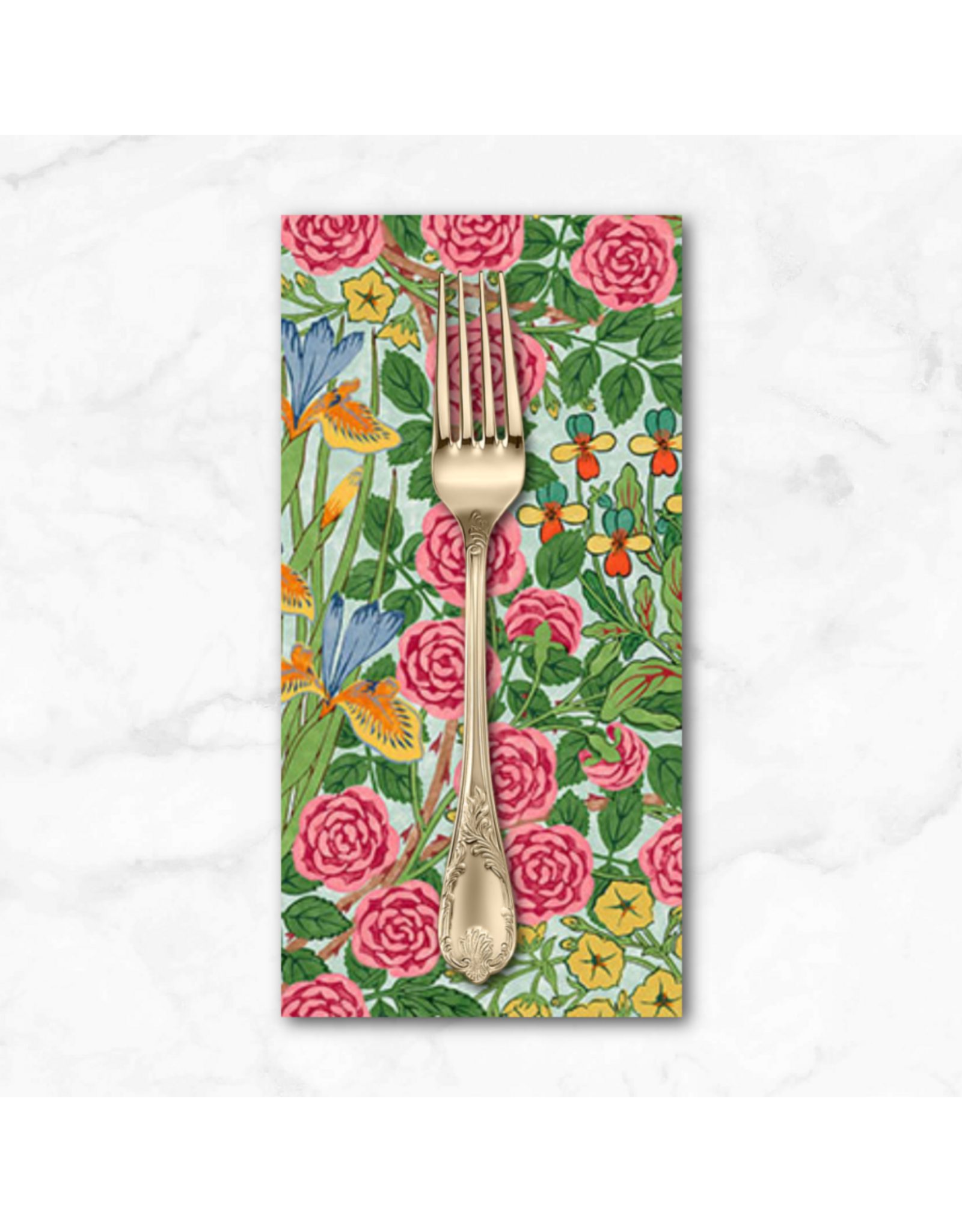 PD's William Morris Collection Morris & Co, Bedford Park, Campanula in Seaglass, Dinner Napkin