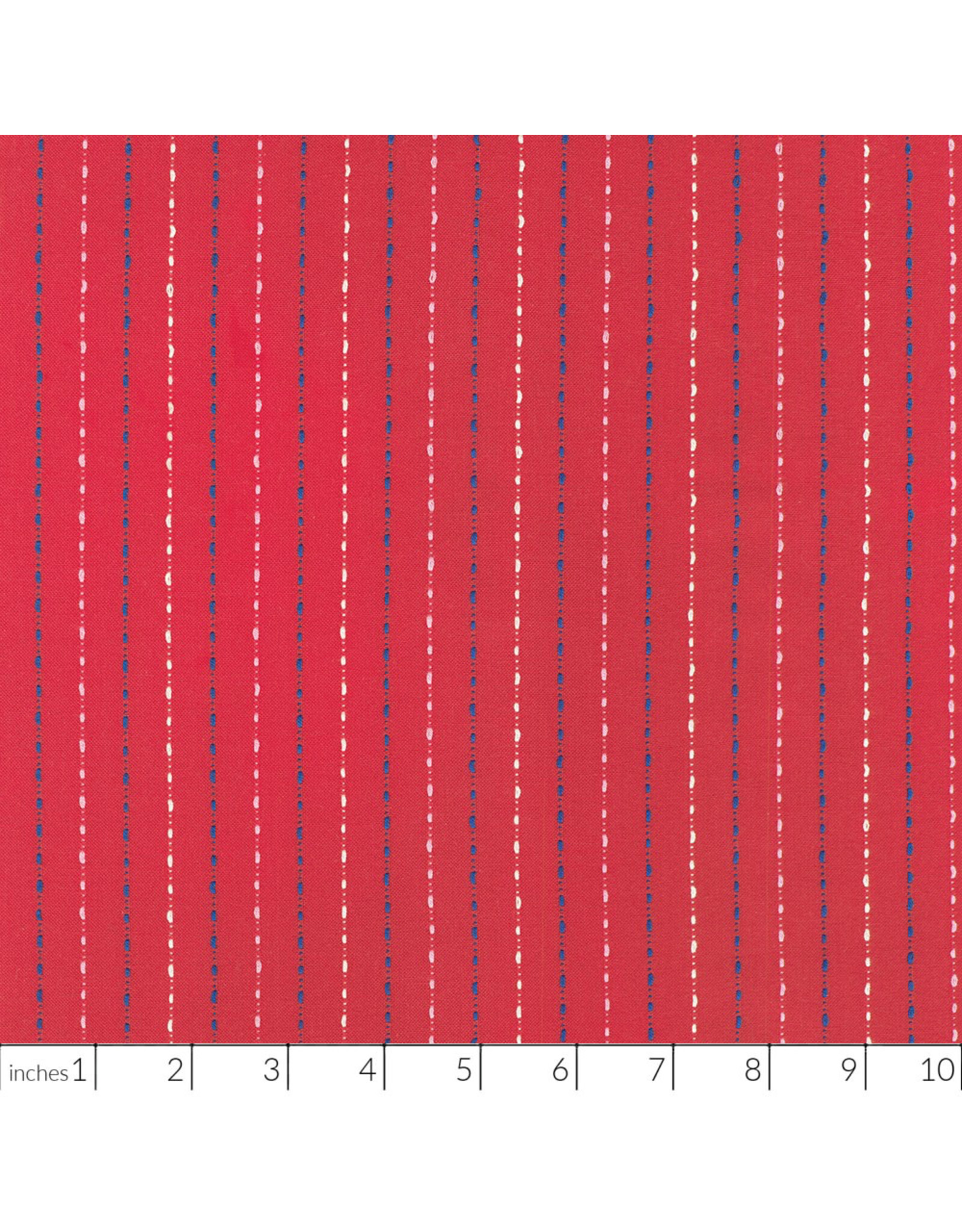 Robert Kaufman Kona Loomworks Wovens, Summer Breeze in Poppy, Fabric Half-Yards