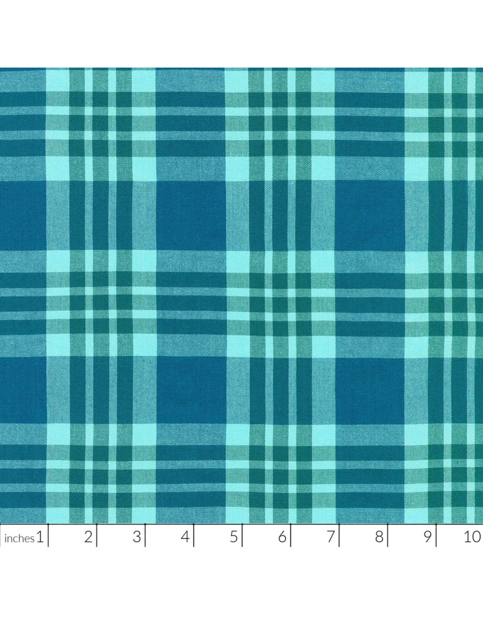 Robert Kaufman Kona Loomworks Wovens, Summer Breeze in Azure, Fabric Half-Yards