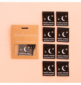 Sarah Hearts Made Under Moonlight - Woven Label Tags, Set of 8