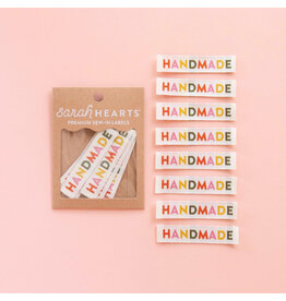 Sarah Hearts Muted Handmade - Woven Label Tags, Set of 8