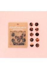 Sarah Hearts Buttons, Tortise Shell, Small 5/8""