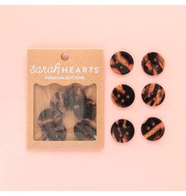 Sarah Hearts Buttons, Tortise Shell, Large 1""