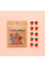 Sarah Hearts Buttons, Strawberry, Small 5/8""