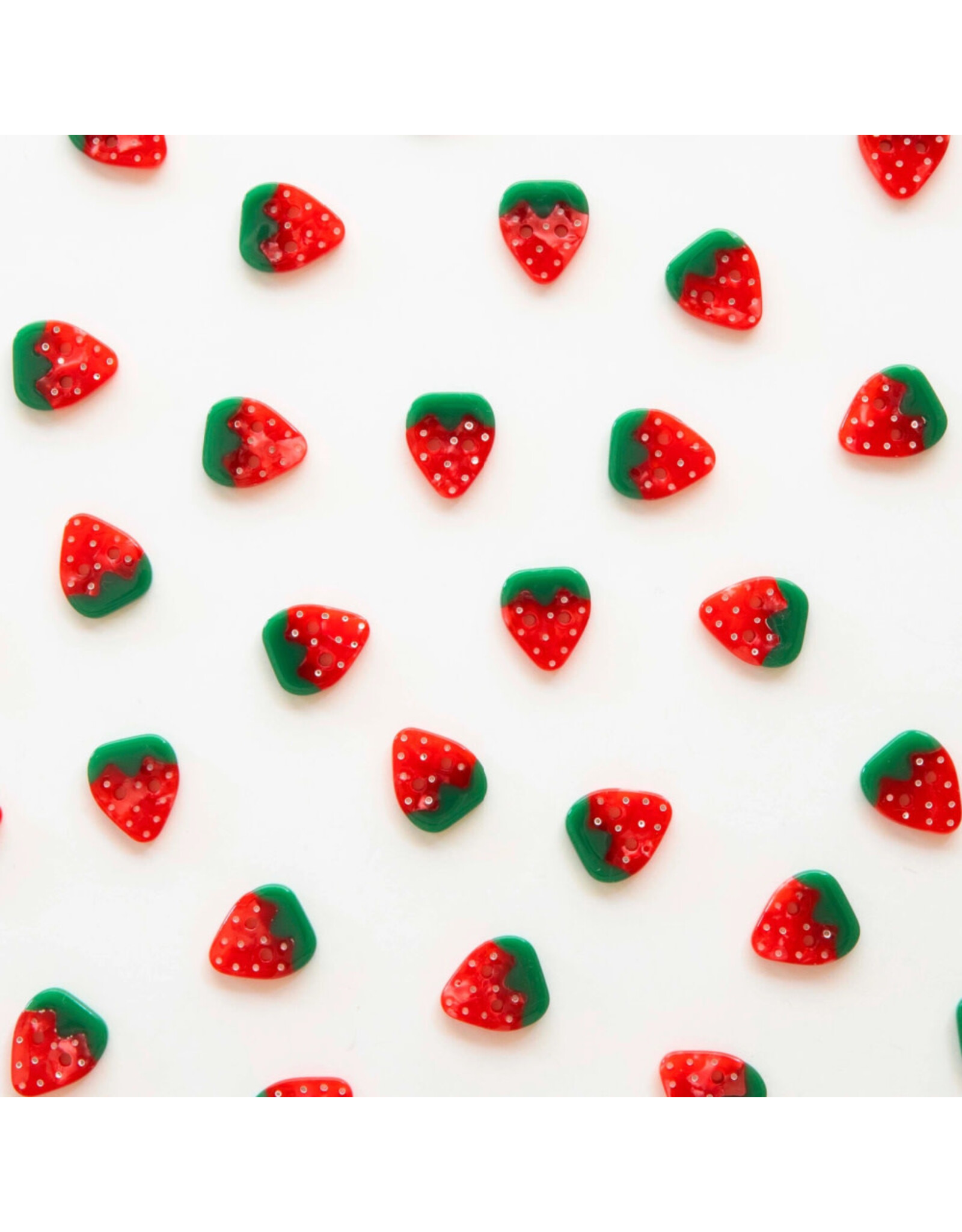 Sarah Hearts Buttons, Strawberry, Small 5/8""