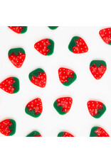 Sarah Hearts Buttons, Strawberry, Large 1""