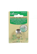 Clover Sashiko Adjustable Ring Thimble with Plate