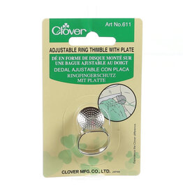 Clover ON ORDER-Sashiko Adjustable Ring Thimble with Plate