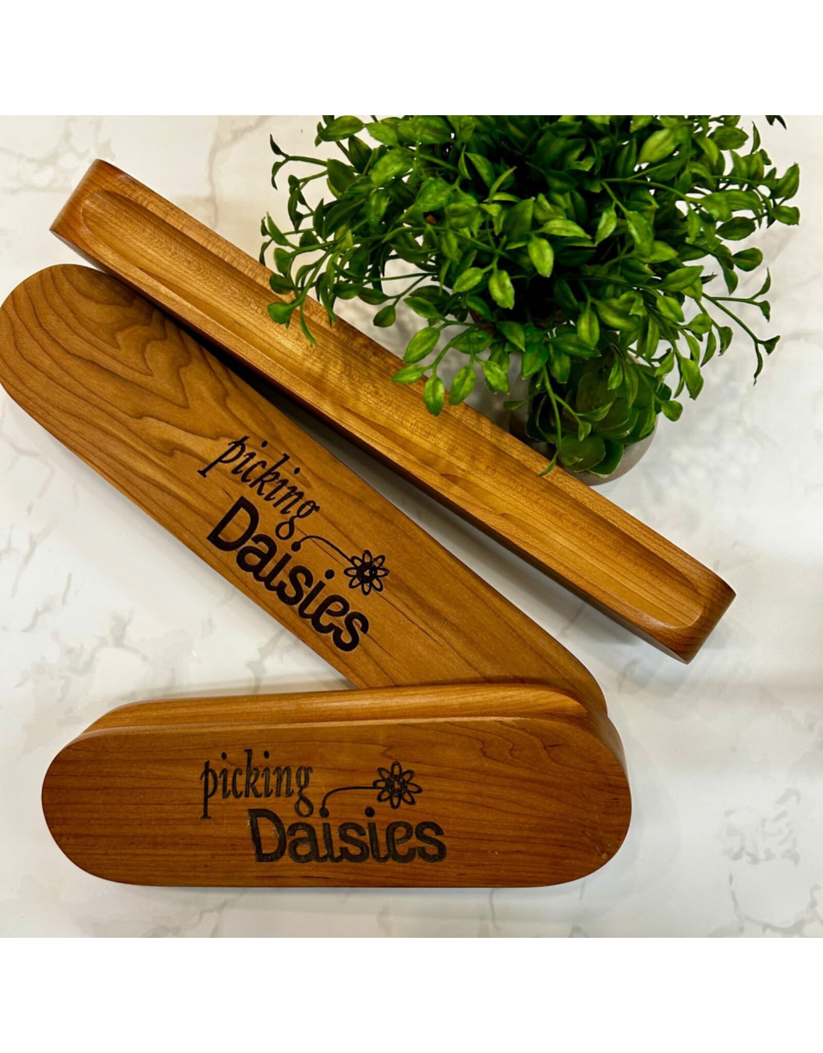 BoneYard Hardwood Tailor's Clapper, 13" x 3", Picking Daisies