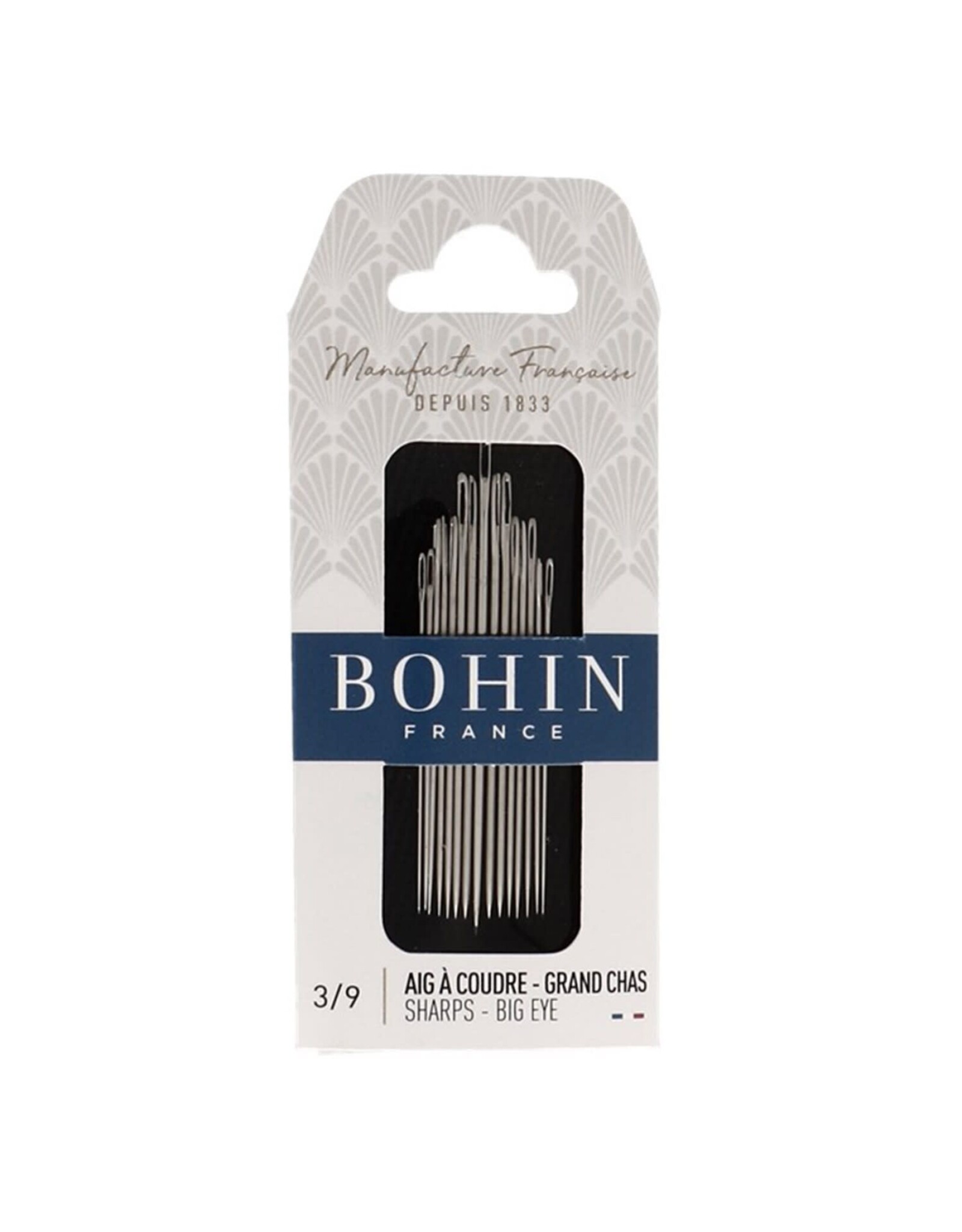 Bohin ON ORDER-Big Eye Sharps Needles, Assorted Sizes 3/9 - 15 ct., Bohin (EXPECTED END OF MARCH-BEGINNING OF APRIL)