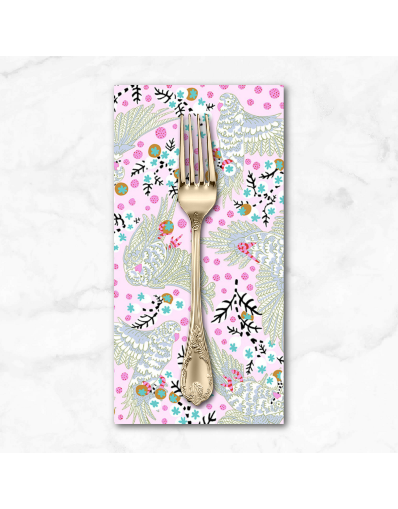 PD's Penny Jeffries Blostma & Song, Bird Candy in Rose, Dinner Napkin