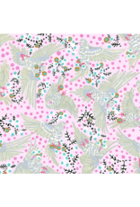 Penny Jeffries Blostma & Song, Bird Candy in Rose, Fabric Half-Yards