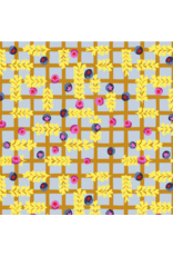 Penny Jeffries Blostma & Song, Blueberry Dancefloor in Mustard, Fabric Half-Yards