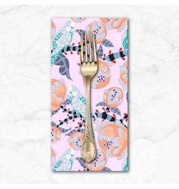 PD's Penny Jeffries Blostma & Song, Budgie Breath in Turquoise, Dinner Napkin