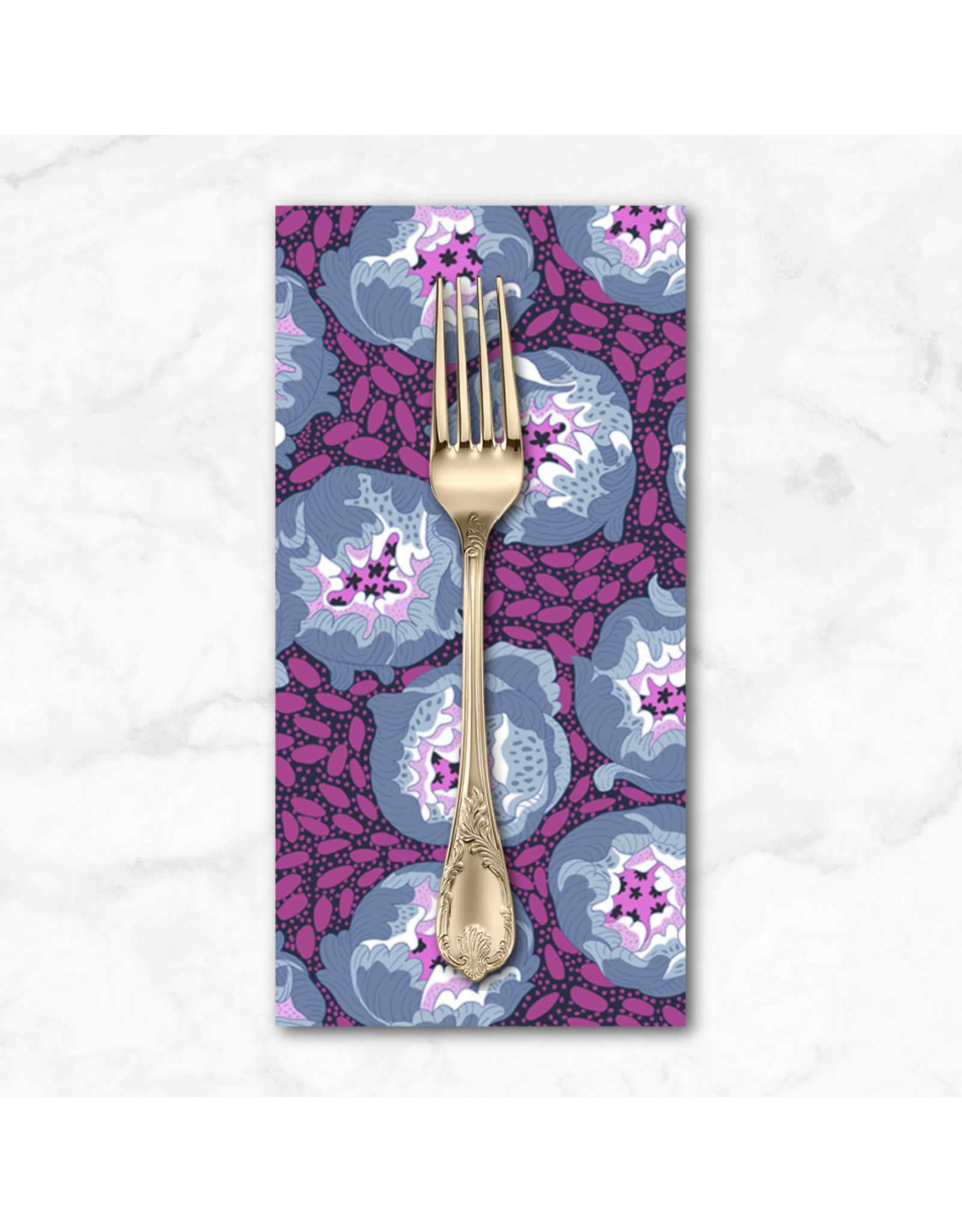 PD's Penny Jeffries Blostma & Song, Flower Festival in Blue, Dinner Napkin