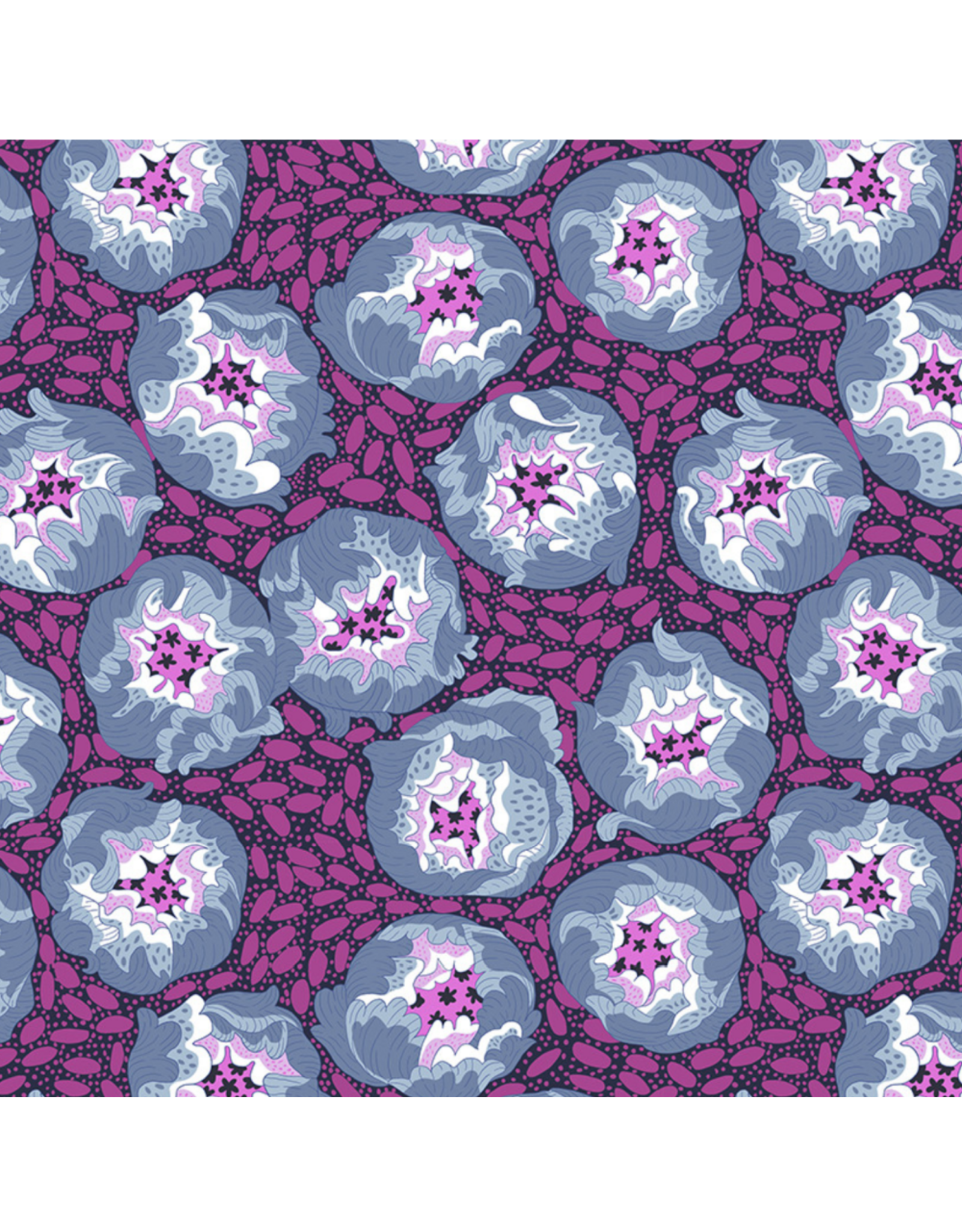 Penny Jeffries Blostma & Song, Flower Festival in Blue, Fabric Half-Yards